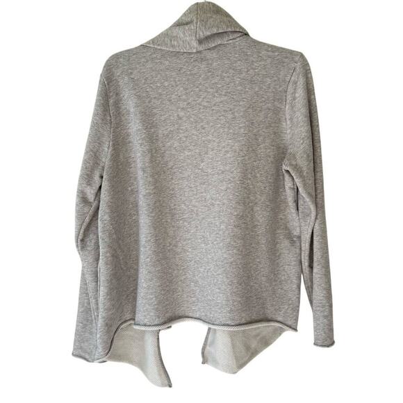 Athleta French Terry Tranquility Wrap Size Large Sweatshirt Open Cardigan Gray - Picture 6 of 11